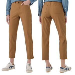 Pact Stretch Twill Denim Slim Pant Casual Preppy Organic Cotton Camel Large NEW